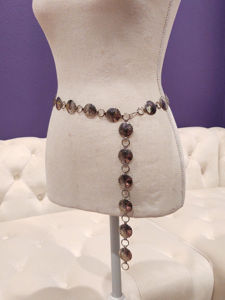 Concho Belt Waist Chain Silver Tone Adjustable