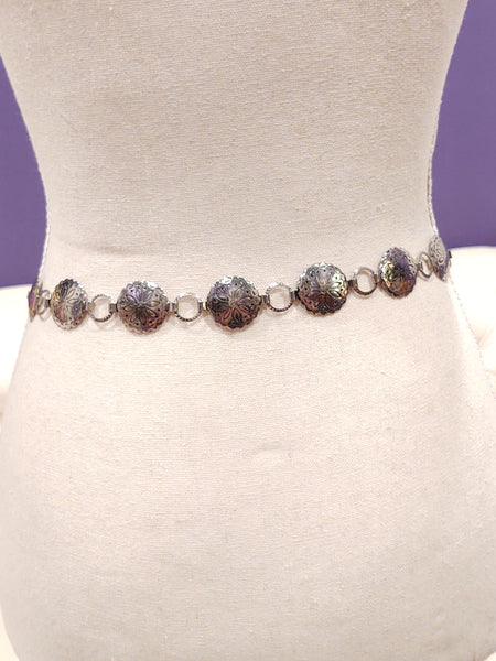 Concho Belt Waist Chain Silver Tone Adjustable