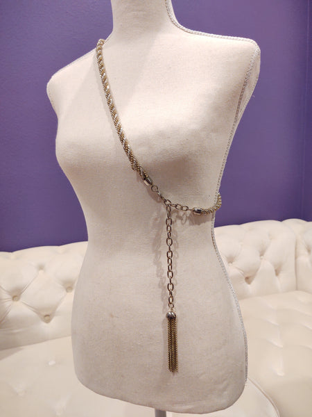 2 Tone Braided Belt Waist Chain Adjustable