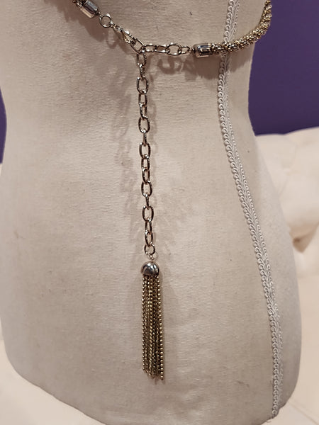 2 Tone Braided Belt Waist Chain Adjustable