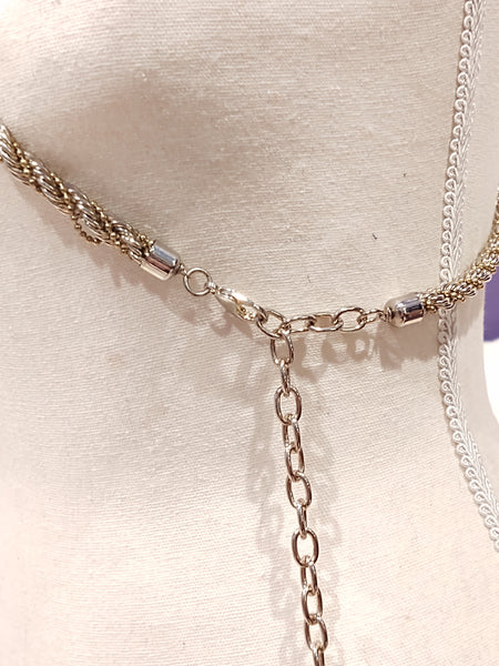 2 Tone Braided Belt Waist Chain Adjustable