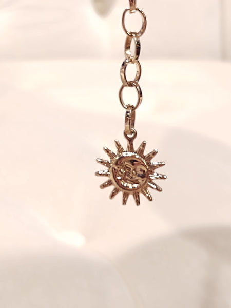 Moon & Stars Celestial Belt Waist Chain Gold Tone Adjustable