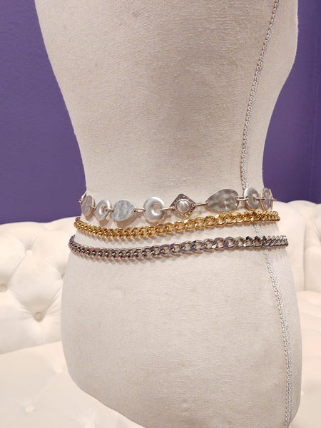 3 Belt LOT Waist Chain Metal Adjustable
