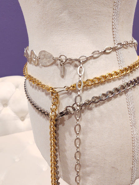3 Belt LOT Waist Chain Metal Adjustable