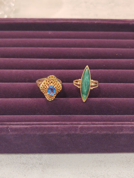 2 Pcs Ladies Fashion Rings Vintage To Now Wear Or Resell - Lot P192