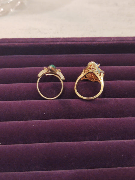 2 Pcs Ladies Fashion Rings Vintage To Now Wear Or Resell - Lot P192