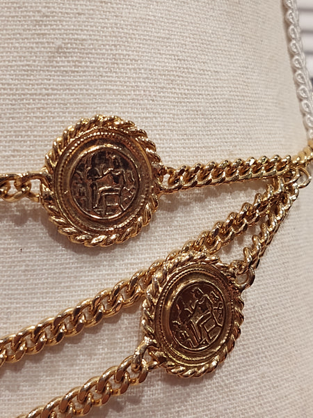 Vintage 3 Layer Belt Egyptian Lady Coin