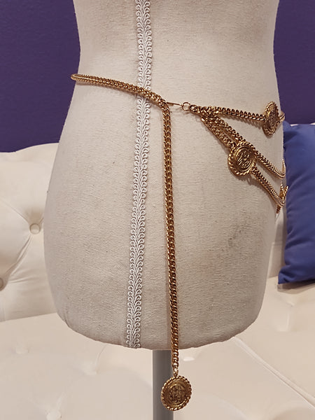 Vintage 3 Layer Belt Egyptian Lady Coin