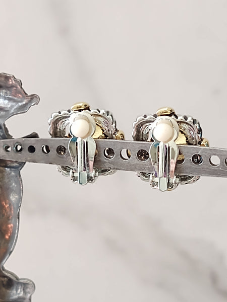Cable Style Crystal Stud Clip On Earrings – Lot P36