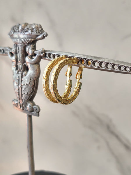 2 Pair NAPIER Vtg Earrings Clip-On Gold Tone Hoops & Dangles – Lot P41