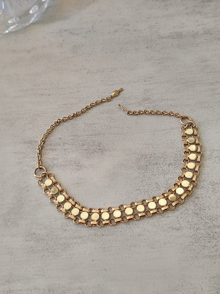 Vtg Sarah Coventry Gold Tone Fancy Chain Link Choker Necklace 16 Inch Vintage – Lot P9