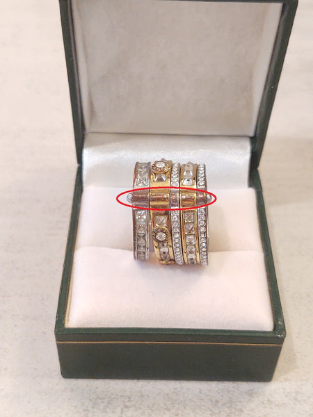 5 Band Stack CZ Ring Gold Tone Size 8 - P110