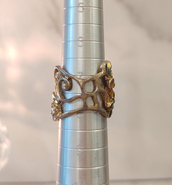 Enamel Butterfly Ring Gold Tone Size 7.5 – P109