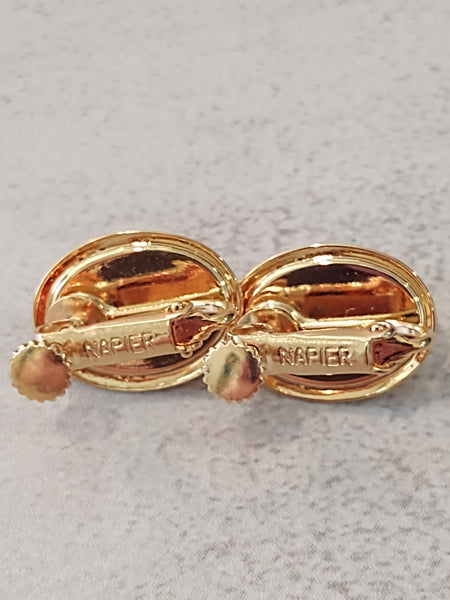 2 Pair Vtg NAPIER Pearl Earrings & Heart Earrings – Lot P38