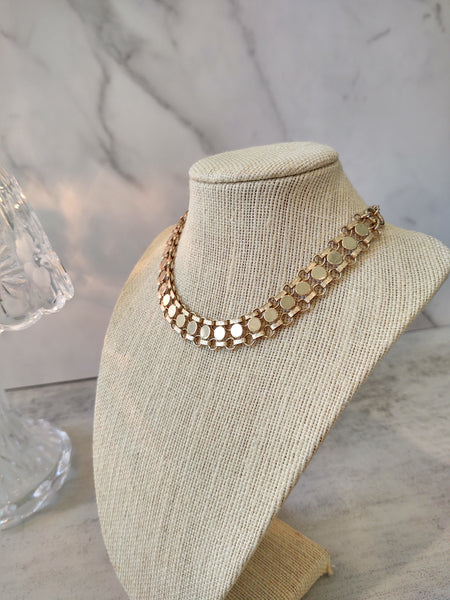 Vtg Sarah Coventry Gold Tone Fancy Chain Link Choker Necklace 16 Inch Vintage – Lot P9