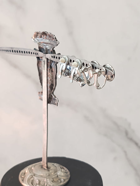 2 Pair Earrings Clip-On Silver Tone – Lot P48