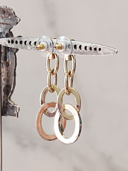 Dangle Hoop Pierced Earrings Gold Tone Fashion Jewelry – Lot P68