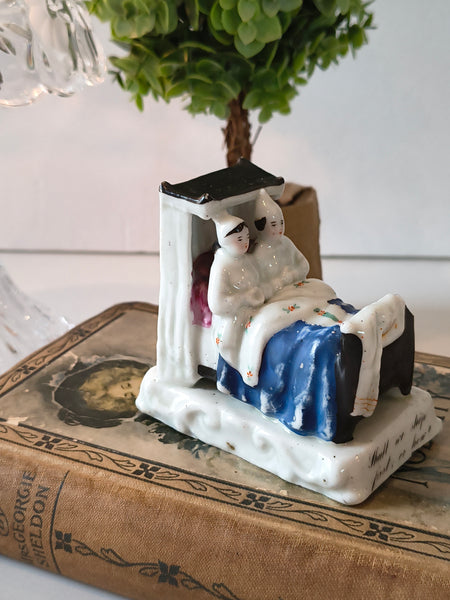 Antique German Fairing Figurine ‘Shall we sleep first, or how?’