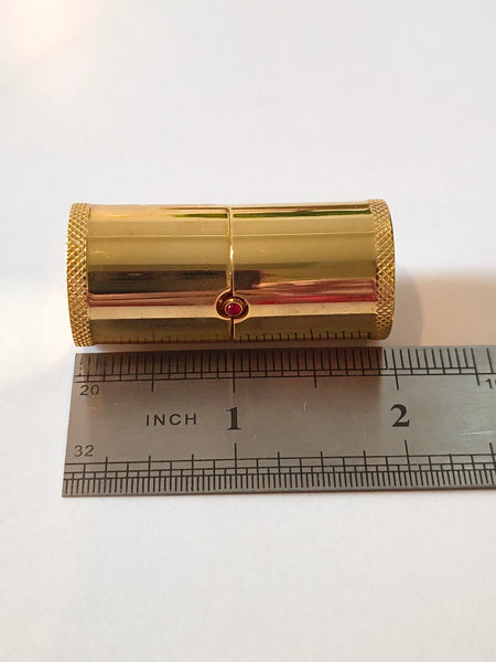 Vintage Telescopic Brass Desk Travel Clock Peek-A-Boo Lipstick Design