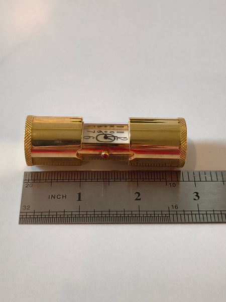 Vintage Telescopic Brass Desk Travel Clock Peek-A-Boo Lipstick Design