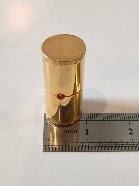 Vintage Telescopic Brass Desk Travel Clock Peek-A-Boo Lipstick Design