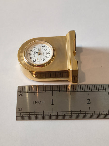 Collectible Collezio Brass Miniature Clock Untested