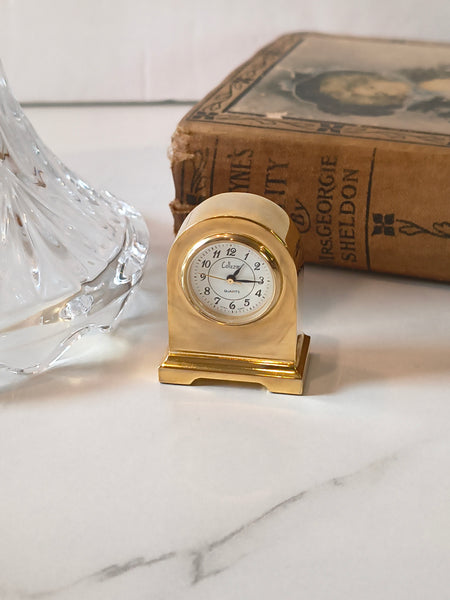 Collectible Collezio Brass Miniature Clock Untested