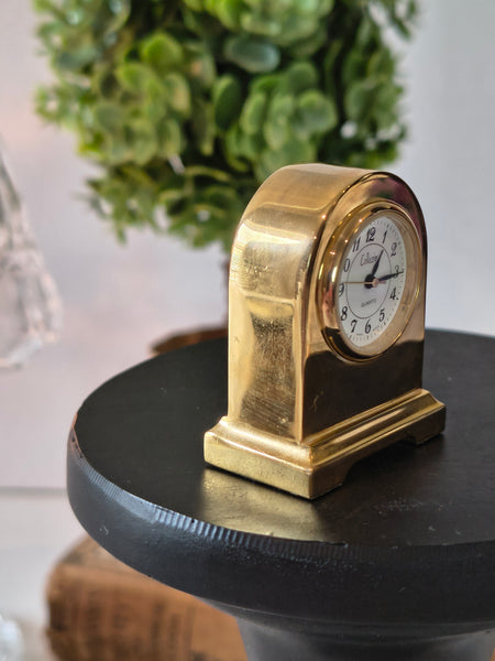 Collectible Collezio Brass Miniature Clock Untested