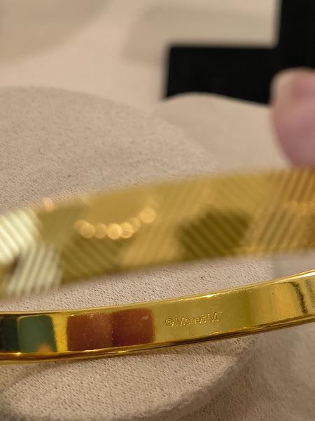 Signed Monet Bangle Bracelet Stack Lot Gold Tone 3 Pcs