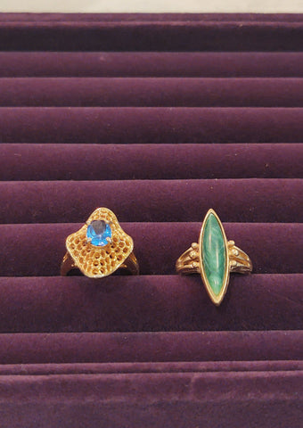 2 Pcs Ladies Fashion Rings Vintage To Now Wear Or Resell - Lot P192