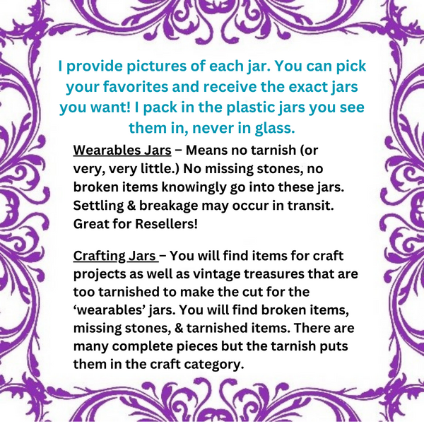 Craft Jewelry Jar Vintage To Now Reuse Repurpose - Lot B33
