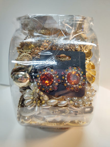 All EARRINGS Craft Jewelry Jar Vintage To Now Reuse Repurpose Grab Bag Harvesting - Lot B20