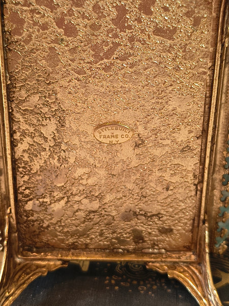 Vintage STYLEBUILT Beveled Glass Trapezoid Shape Gilt Jewelry Box Casket