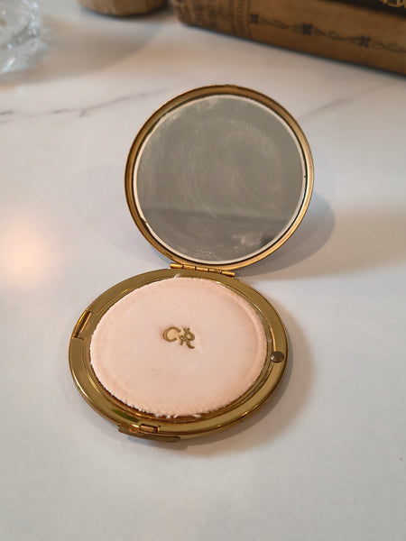 Vintage Charles Of The Ritz Black Enamel Compact