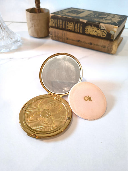 Vintage Charles Of The Ritz Black Enamel Compact