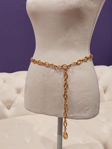 Vintage Belt Gold Tone Metal Chain Double Link