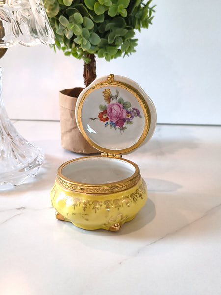 Vintage I.W. Rice Irice Trinket Jewelry Box Germany Porcelain Hinged