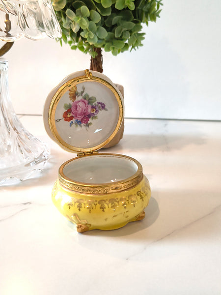Vintage I.W. Rice Irice Trinket Jewelry Box Germany Porcelain Hinged