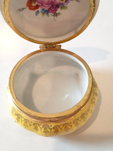 Vintage I.W. Rice Irice Trinket Jewelry Box Germany Porcelain Hinged