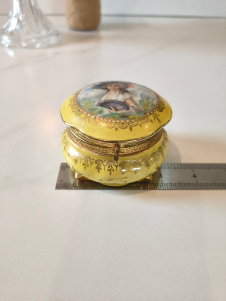 Vintage I.W. Rice Irice Trinket Jewelry Box Germany Porcelain Hinged