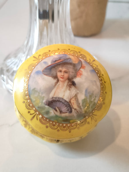 Vintage I.W. Rice Irice Trinket Jewelry Box Germany Porcelain Hinged