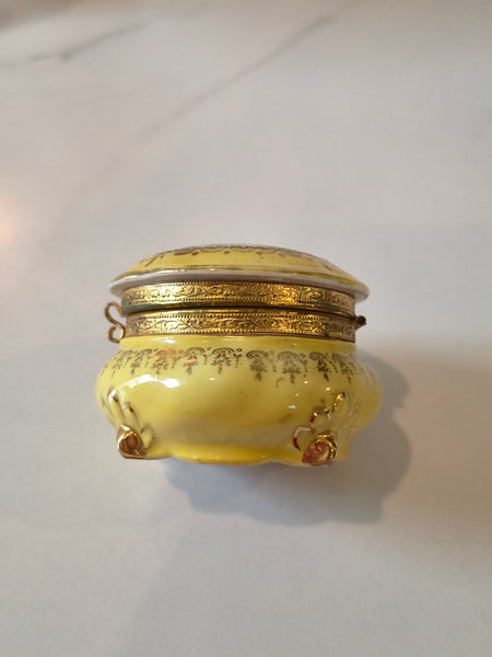 Vintage I.W. Rice Irice Trinket Jewelry Box Germany Porcelain Hinged