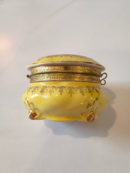 Vintage I.W. Rice Irice Trinket Jewelry Box Germany Porcelain Hinged