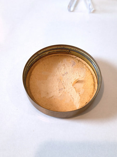 Vintage Victorian Lady Woman Portrait Brass Tone Lid w Glass Trinket Jewelry Box