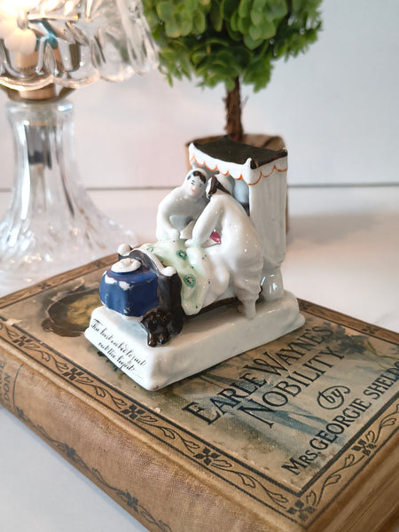 Antique German Fairing Figurine 'The Last In Bed To Put Out The Light'