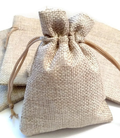Burlap Jewelry Bag - 10 Pack