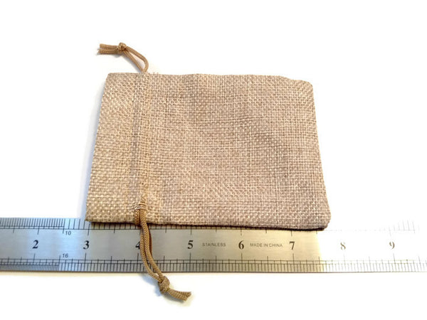 Burlap Jewelry Bag - 10 Pack