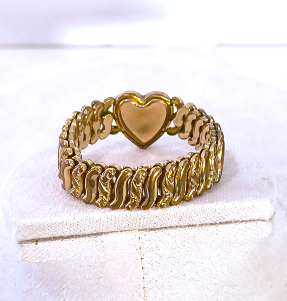 Vintage Pitman & Keeler American Queen Sweetheart Expansion Bracelet Heart Bird