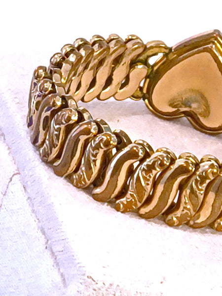 Vintage Pitman & Keeler American Queen Sweetheart Expansion Bracelet Heart Bird