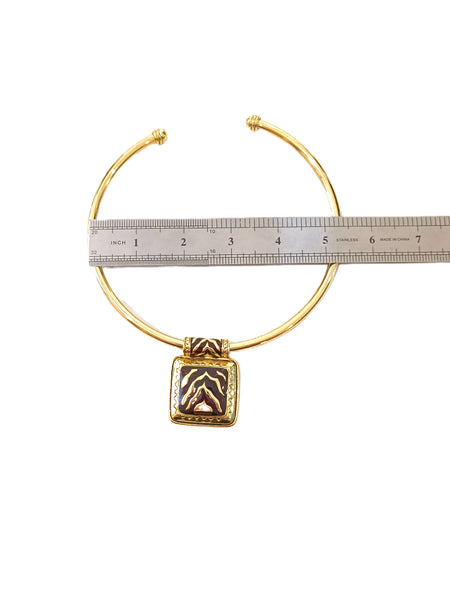 Vintage 1980’s Safari-Style Omega Torque Collar Necklace